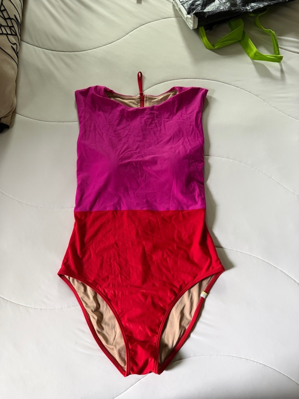 summersalt Pink and Red Colorblock One-Piece Swimsuit